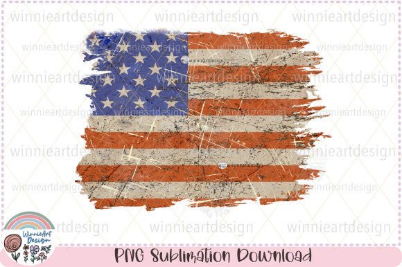 American Flag USA Grunge Sublimation Graphics for T-Shirt Designs