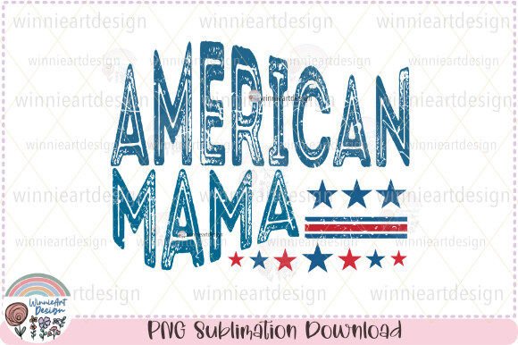 American Mama Retro 4th of July Grunge Graphics