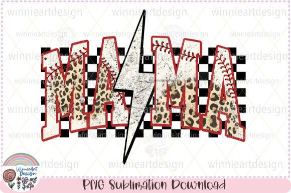 Baseball Mama Leopard Grunge Checkered Graphics