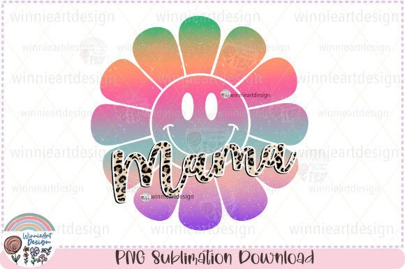 Mama Daisy Smiley Face Colorful Summer Graphics