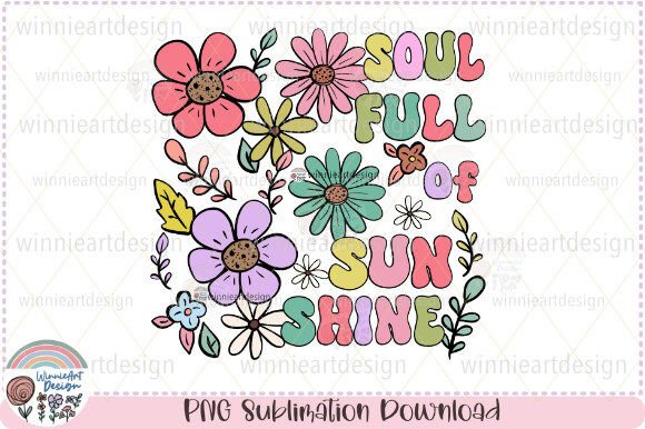 Soul Full of Sunshine Boho Daisy Flower Graphics