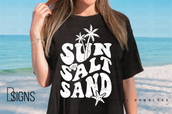 Sun Salt Sand Summer Beach Graphics & T-Shirt Designs